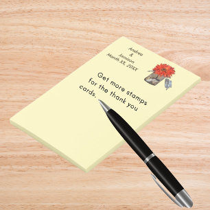 Post-it® Fleur orange dans Mason Jar Mariage couple Favoris