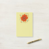 Post-it® Fleur orange lunatique décorative (Sur un bureau)