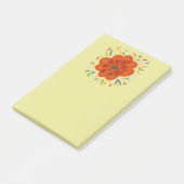 Post-it® Fleur orange lunatique décorative (Incliné)