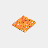 Post-it® Fleur Orange rouge Chèque Motif Vibrant (Incliné)