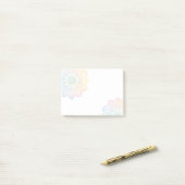 Post-it® Fleur pastel minimaliste arc-en-ciel (Sur un bureau)