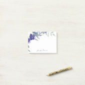 Post-it® Fleur personnalisée aquarelle violette (Sur un bureau)