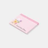 Post-it® Fleur personnalisée rose (Incliné)