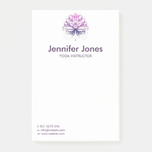 Post-it® Fleur pourpre d'aquarelle Lotus/lis
