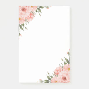 Post-it® Fleur rose à l'aquarelle