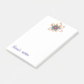 Post-it® Fleur rose bleue Nom personnalisé (Incliné)