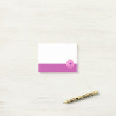 Post-it® Fleur rose bordure de cercle rose (Sur un bureau)