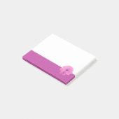 Post-it® Fleur rose bordure de cercle rose (Incliné)
