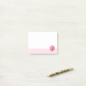 Post-it® Fleur rose bordure rose (Sur un bureau)