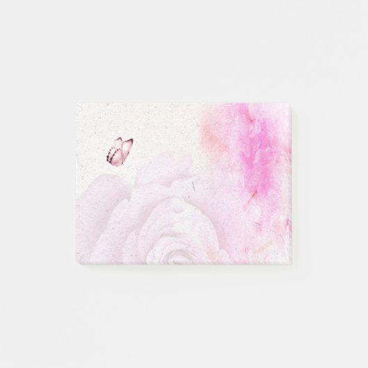Post-it® fleur rose - couleur de l'eau - roses (Devant)