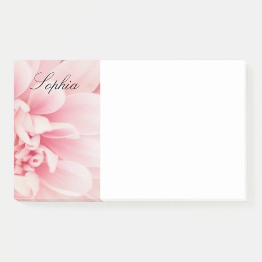 Post-it® Fleur rose et noir Nom du script, Vs 2 (Devant)