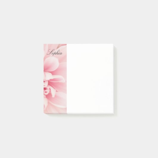 Post-it® Fleur rose et noir Nom du script, Vs 2 (Devant)