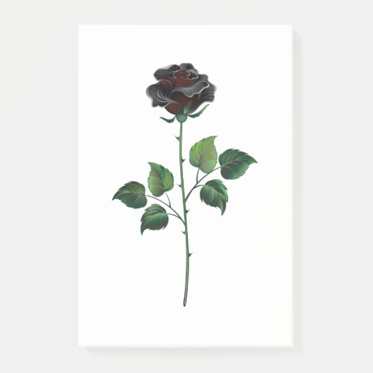 Post-it® Fleur rose noire (Devant)