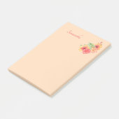 Post-it® Fleur rose Pêche Personnalisée 4x6 (Incliné)