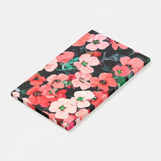 Post-it® Fleur rouge aquarelle (Incliné)