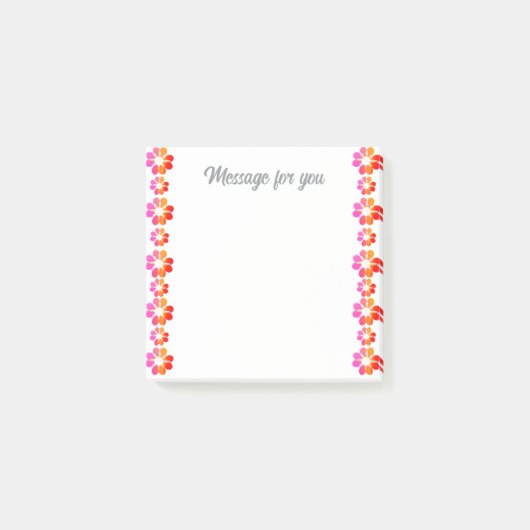 Post-it® Fleur rouge orange (Devant)