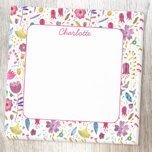Post-it® Fleur Sauvage Aquarelle Florale Personnalisée