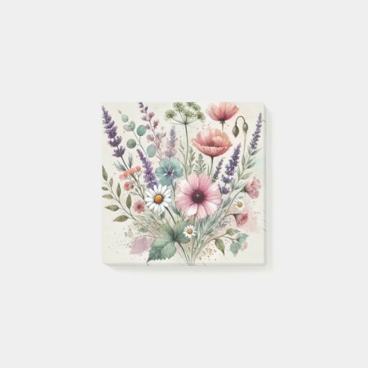 Post-it® Fleur sauvage aquarelle parfait pour le printemps  (Devant)