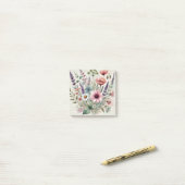 Post-it® Fleur sauvage aquarelle parfait pour le printemps  (Sur un bureau)