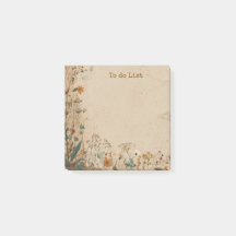 Fleur sauvage bohème rustique à bordure beige