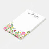 Post-it® Fleur sauvage rose et jaune personnalisé (Incliné)