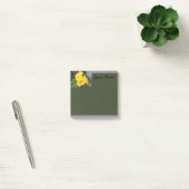 Post-it® Fleur sur des notes post-it vertes (Bureau)