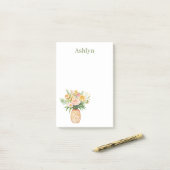 Post-it® Fleur Tropicale Jaune Blush Ananas (Sur un bureau)