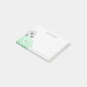 Post-it® Fleur verte Damas blanche (Incliné)
