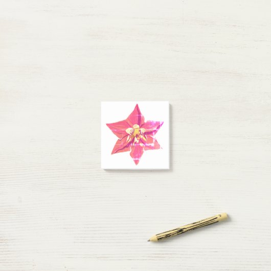 Post-it® Fleur vintage violette (Sur un bureau)