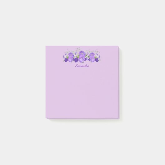 Post-it® Fleur violet - Notes personnalisées Publier des no (Devant)