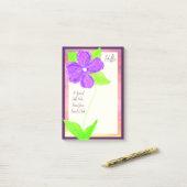 Post-it® Fleur violette (Sur un bureau)