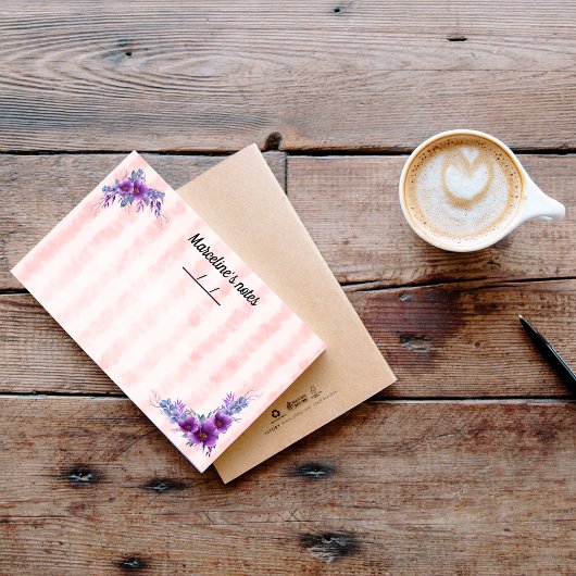 Post-it® Fleur violette délicate et bandes rouges molles 10