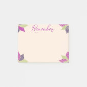 Post-it® Fleur violette et verte heureuse (Devant)