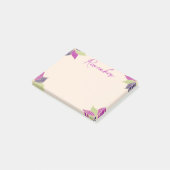 Post-it® Fleur violette et verte heureuse (Incliné)