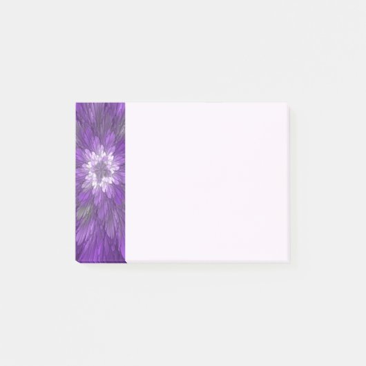 Post-it® Fleur Violette Psychedélique Art Fractal Abstrait (Devant)
