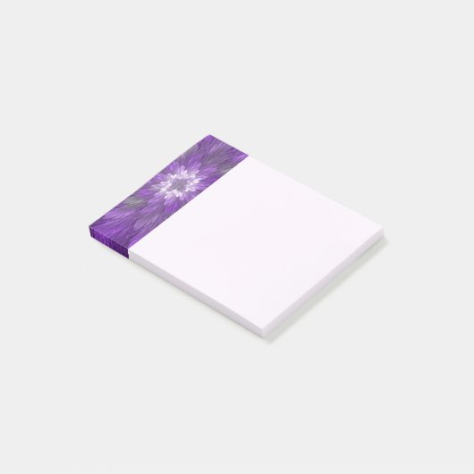 Post-it® Fleur Violette Psychedélique Art Fractal Abstrait (Incliné)