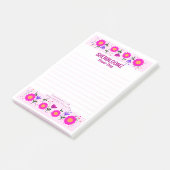 Post-it® Fleuriste à bordure de fleurs roses (Incliné)
