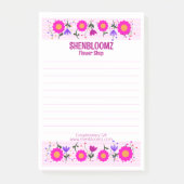 Post-it® Fleuriste à bordure de fleurs roses (Devant)