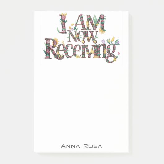 Post-it® *~* Fleurs 13 JE REÇOIS MAINTENANT LE Manifestemen (Devant)