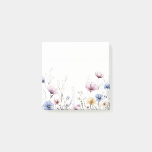 Post-it® Fleurs à l'aquarelle Bordure inférieure Fleurs sau (Devant)