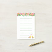 Post-it® Fleurs à l'aquarelle et choses à faire lignées ave (Sur un bureau)