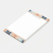 Post-it® Fleurs abstraites bleues, pêche, orange (Incliné)
