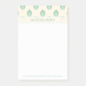 Post-it® Fleurs Abstraites Vert Et Beige (Devant)