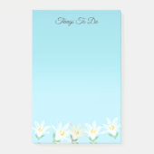 Post-it® Fleurs Amaryllis blanches sur des choses bleu clai (Devant)