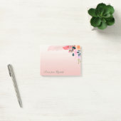 Post-it® Fleurs aquarelle élégantes et féminines avec plume (Bureau)