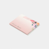 Post-it® Fleurs aquarelle élégantes et féminines avec plume (Incliné)