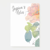 Post-it® Fleurs aquarelles corail et rose (Devant)