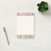 Post-it® Fleurs aquarelles roses sur rayures (Bureau)