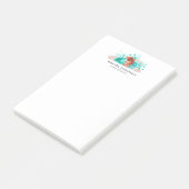 Post-it® Fleurs aquarelles turquoise et corail (Incliné)