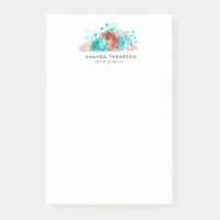 Fleurs aquarelles turquoise et corail